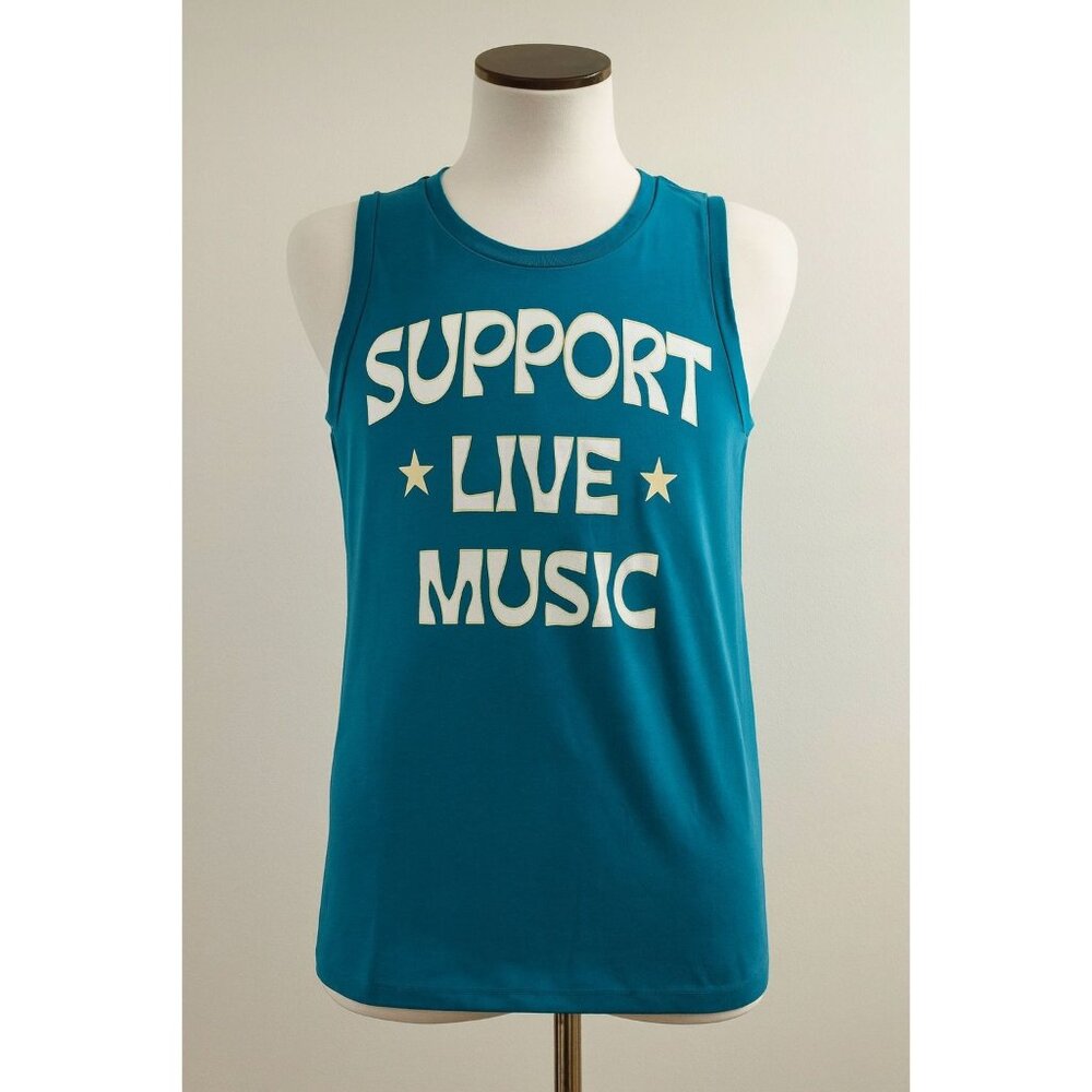 Positivitees Women's "Live Music" High Neck Sleeveless Tee Size Small 4-6 NWT